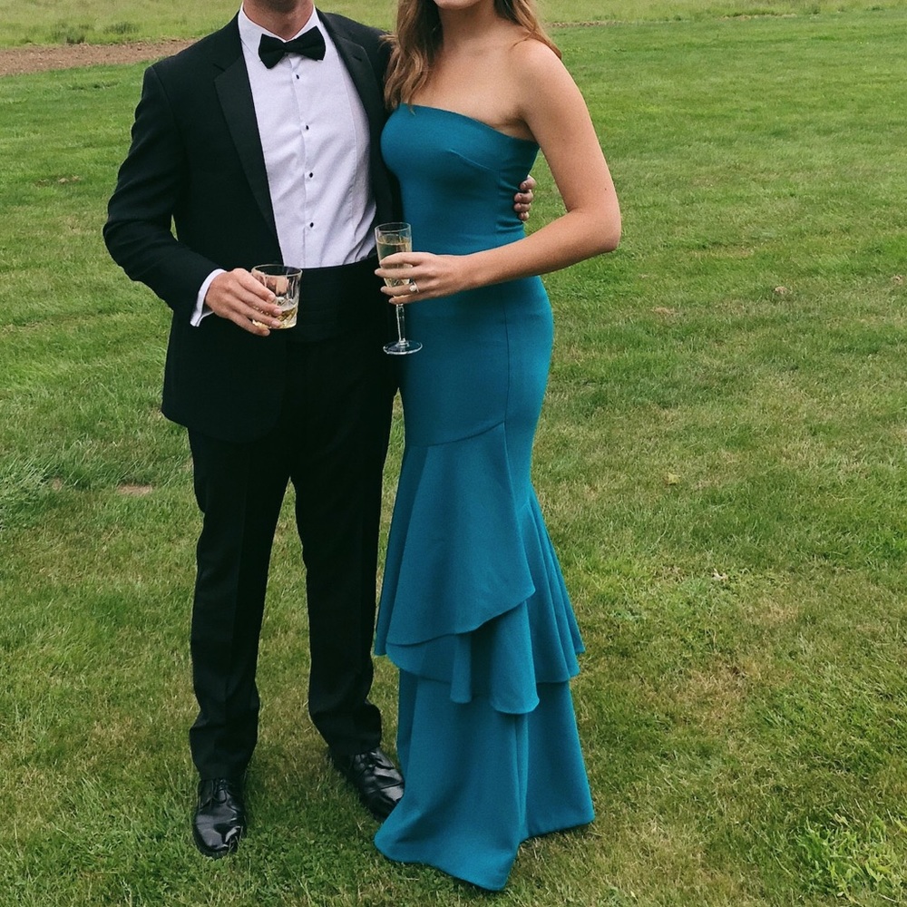 Likely Davey Ruffle Hem Gown